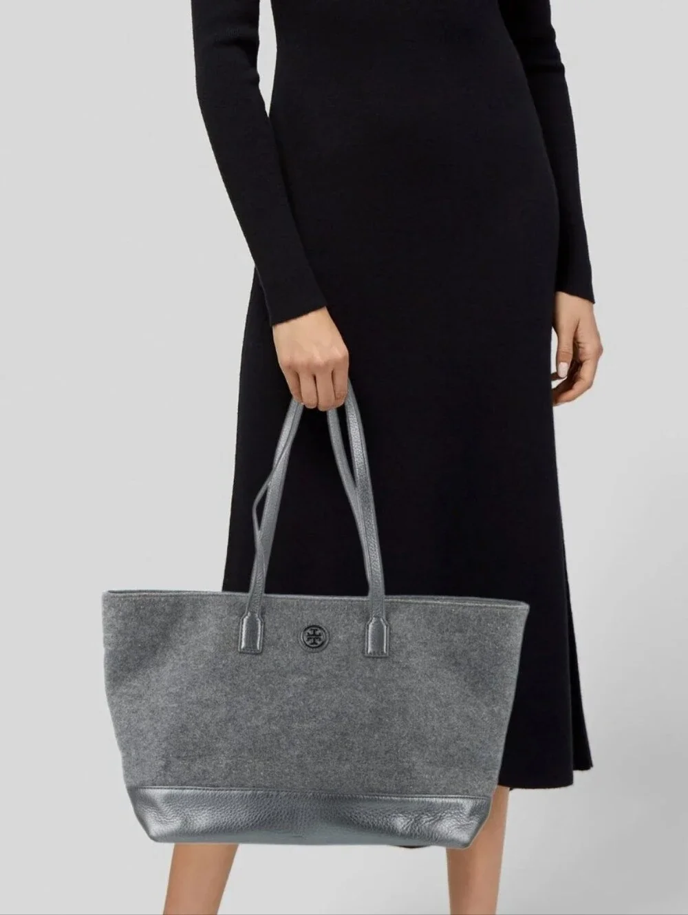 Tory Burch Emma Wool/Leather Tote